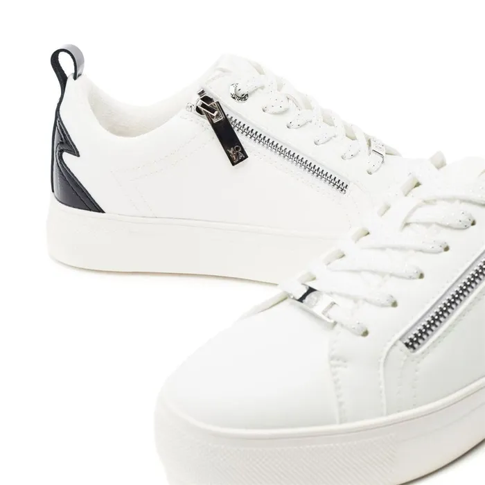 Moda In Pelle Brumath White Black Porvair Women Casual Trainers