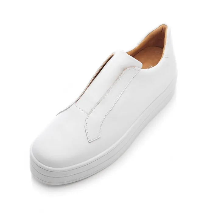Moda In Pelle Bsoleful BBath White Leather Women SlipOn Trainers