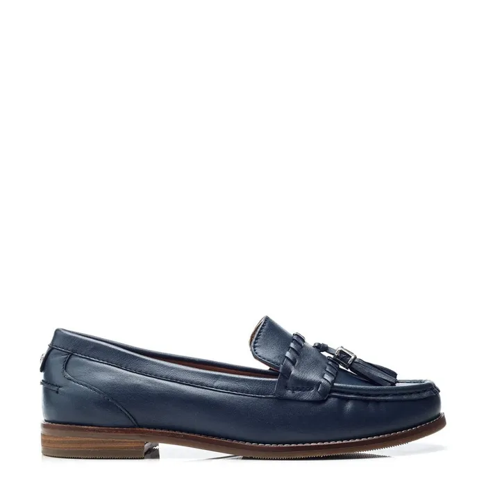 Moda In Pelle Espelette Navy Leather Women Brogues And Loafers