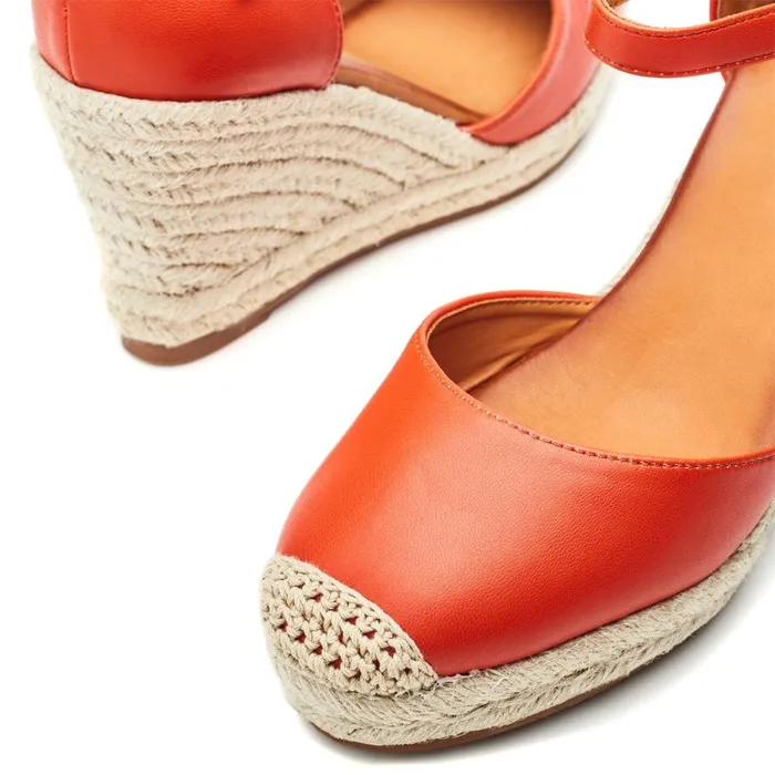 Moda In Pelle Gael Orange Synthetic Women Wedge Sandals