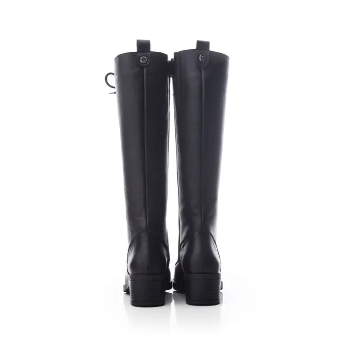 Moda In Pelle Galliana Black Leather Women Heeled And Wedge Boots Moda In Pelle Galliana Black Leather Women Heeled And Wedge Boots
