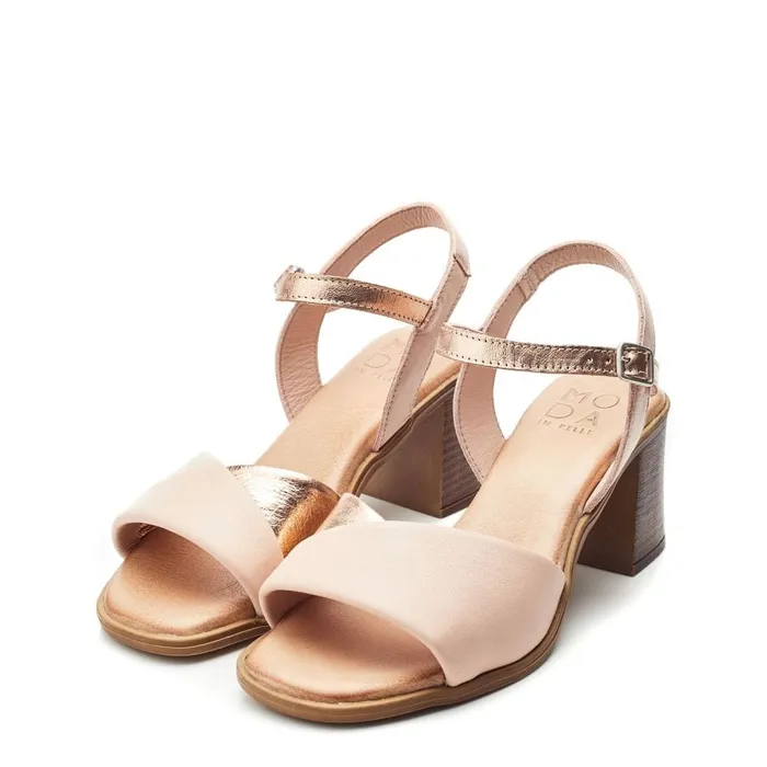 Moda In Pelle Lanie Cameo Leather Women Heeled Sandals