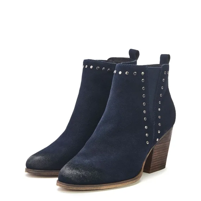 Moda In Pelle Ohad Navy Suede Women Heeled And Wedge Boots