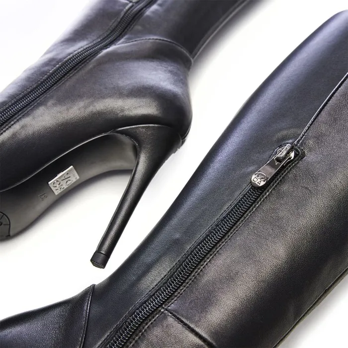 Moda In Pelle Savi Black Leather Women Knee High Boots