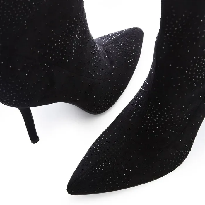 Moda In Pelle Zoeyy Black Alcantara Women Black Boots