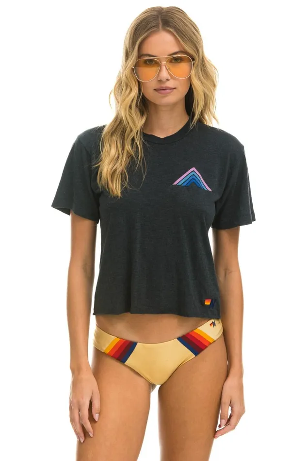 MOUNTAIN STITCH BOYFRIEND TEE 8211 CHARCOAL BLUE PURPLE Women Aviator Nation Boyfriend Tees MOUNTAIN STITCH BOYFRIEND TEE 8211 CHARCOAL BLUE PURPLE Women Aviator Nation Boyfriend Tees