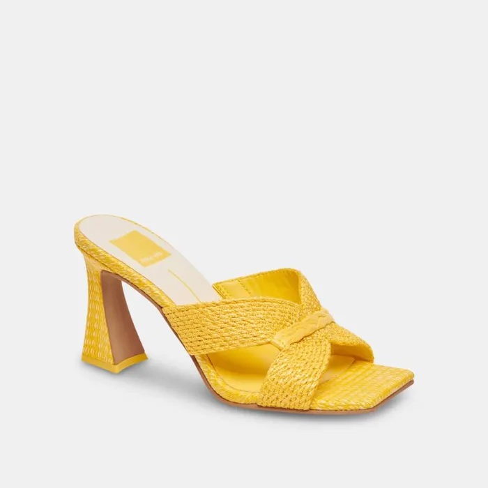Nitro Heels Yellow Raffia Women Dolce Vita Heels