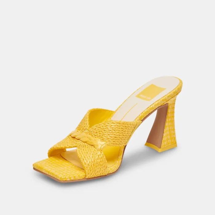 Nitro Heels Yellow Raffia Women Dolce Vita Heels