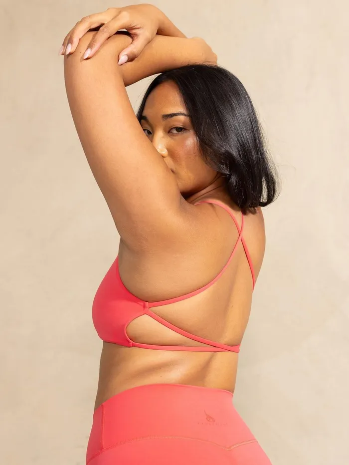 NKD Embody Sports Crop 8211 Neon Salmon Women Ryderwear Sports Bras
