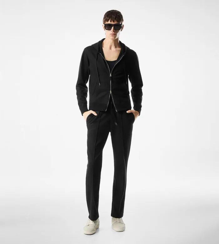 Outerwear Men TOM FORD CASHMERE ZIP HOODIE Black Outerwear Men TOM FORD CASHMERE ZIP HOODIE Black