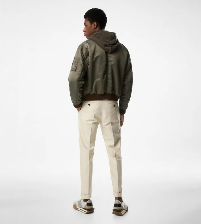 Outerwear Men TOM FORD NYLON SHINY TWILL BOMBER Military Green