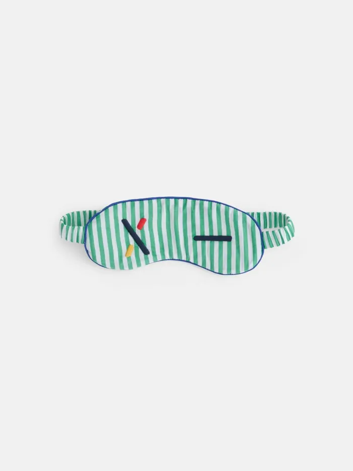 P039jimmies Sleep Mask In Stripe Green Stripe Women Alex Mill