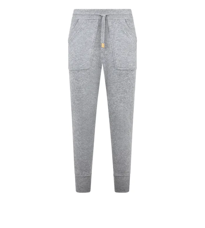 Pants and Shorts Women TOM FORD SOFT CASHMERE KNIT JOGGERS Mid Grey Melange