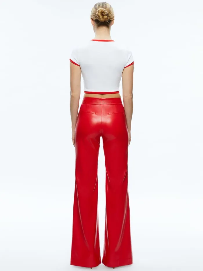 Pants Women Alice Olivia Dylan Vegan Pant Bright Ruby