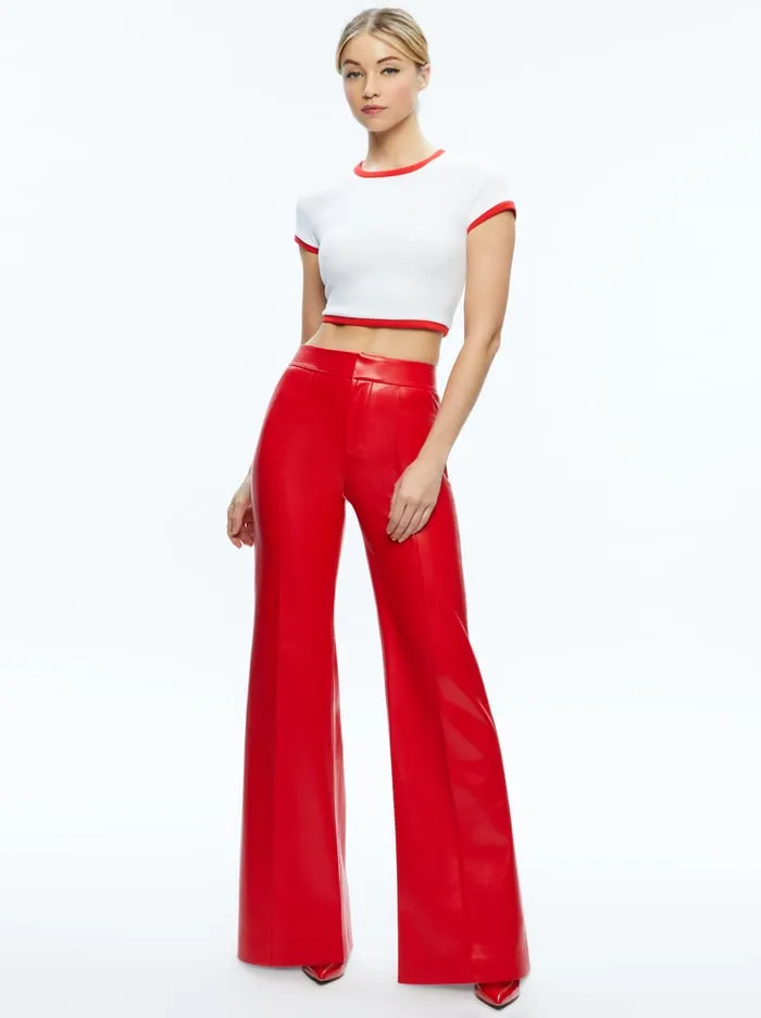 Pants Women Alice Olivia Dylan Vegan Pant Bright Ruby