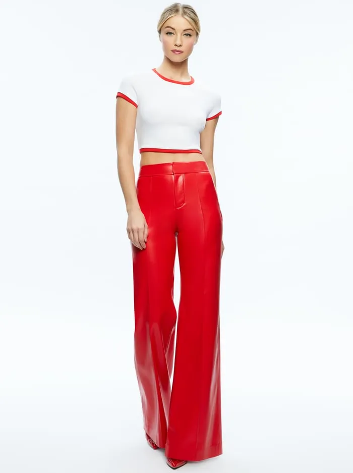 Pants Women Alice Olivia Dylan Vegan Pant Bright Ruby
