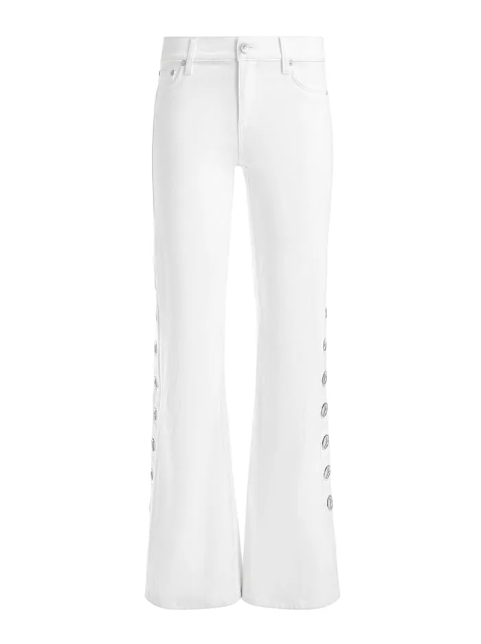 Pants Women Alice Olivia Jenny Low Rise Side Grommet Jean Off White