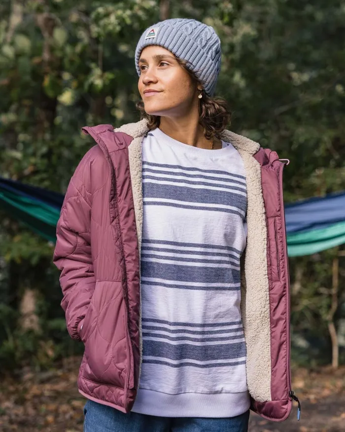 Passenger Jackets Women Earthy Recycled Sherpa Lined Insulated Jacket Crushed Berry Crushed Berry
