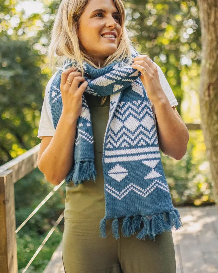 Passenger Scarves and Neckwear Women West Coast Recycled Acrylic Scarf Blue Steel Blue Steel