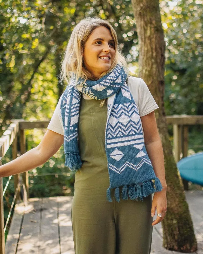 Passenger Scarves and Neckwear Women West Coast Recycled Acrylic Scarf Blue Steel Blue Steel