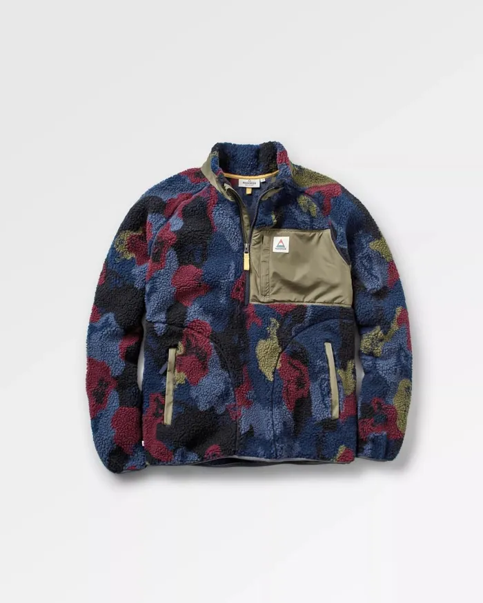 Passenger Tops Men Offroad Recycled Sherpa 12 Zip Fleece Sycamore Pattern Sycamore Pattern