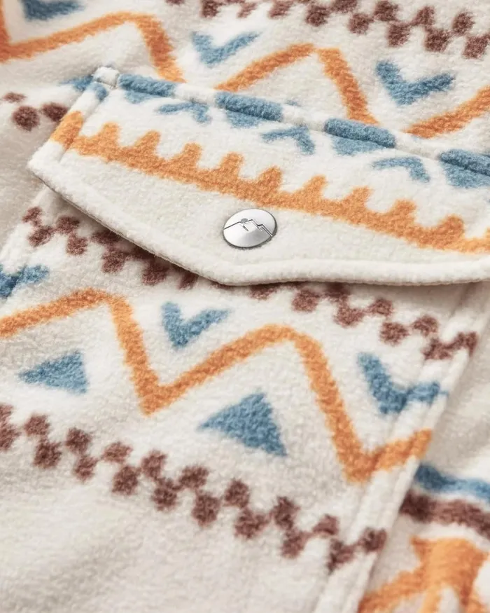 Passenger Tops Women East Recycled Polar Oversized Shirt Homespun Stripe Sunrise Orange Homespun Stripe Sunrise Orange