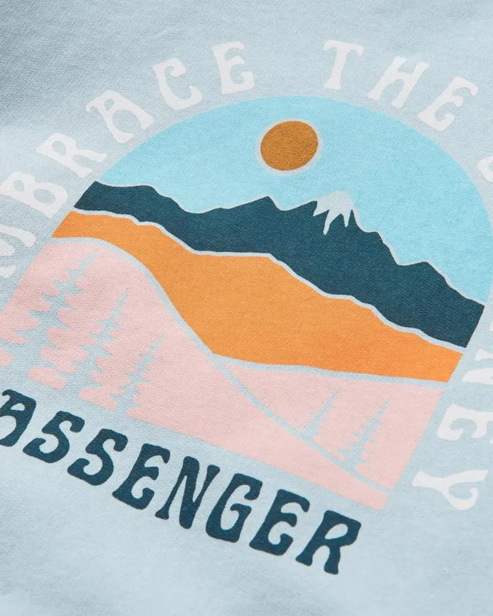Passenger Tops Women Outlook Recycled Cotton Hoodie Blue Fog Blue Fog