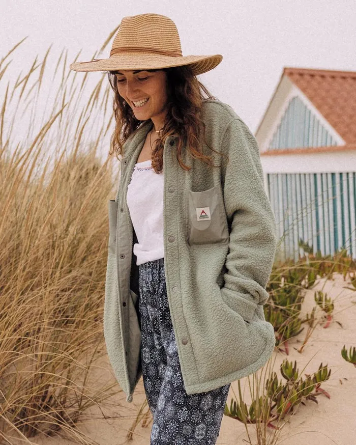Passenger Tops Women Rappel Recycled Sherpa Oversized Shirt Pistachio Pistachio