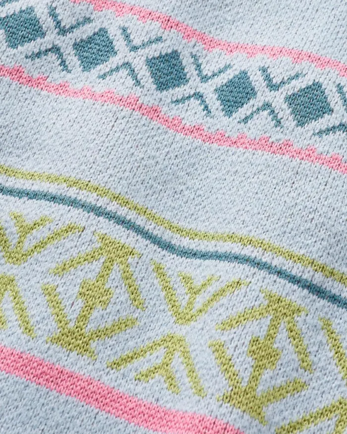 Passenger Tops Women Whimsical Recycled Knitted Jumper Homespun Stripe Blue Fog Homespun Stripe Blue Fog