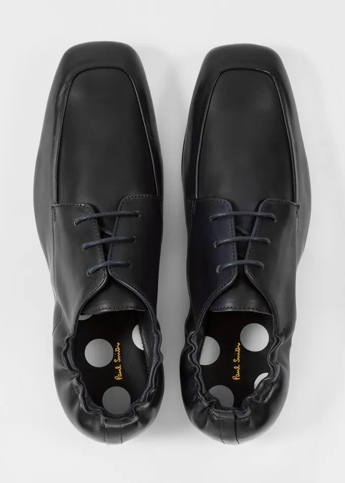 Paul Smith Flats Womens Navy Leather 039Palmer039 Derby Shoes With Elasticated Back Navy