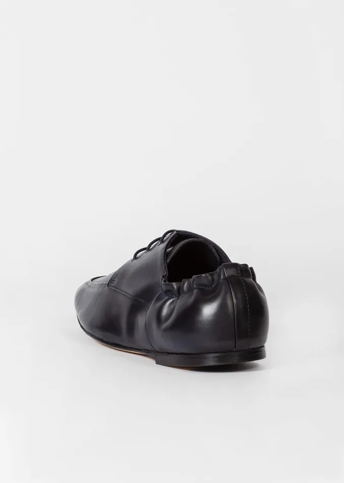 Paul Smith Flats Womens Navy Leather 039Palmer039 Derby Shoes With Elasticated Back Navy