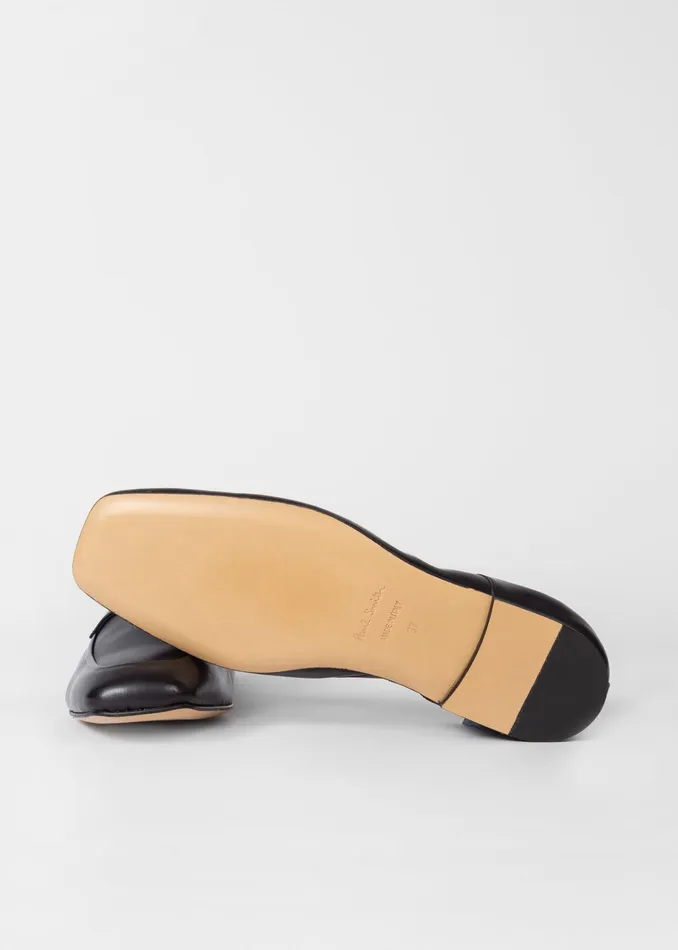 Paul Smith Flats Womens Navy Leather 039Palmer039 Derby Shoes With Elasticated Back Navy