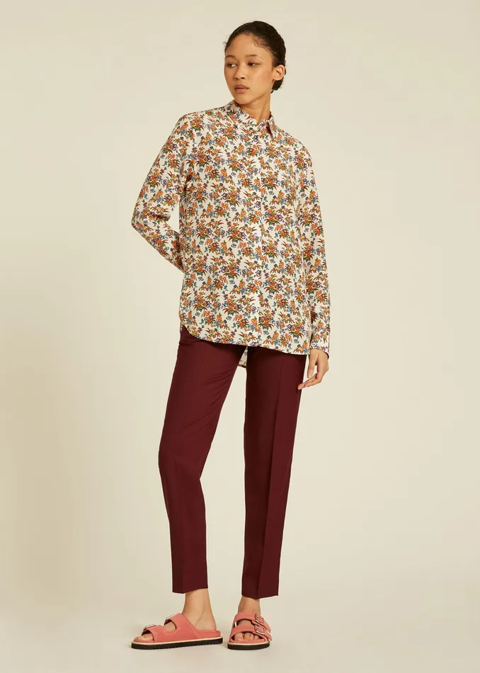 Paul Smith Shirts Womens Cream 039Mabel Floral039 Print Silk Shirt Cream