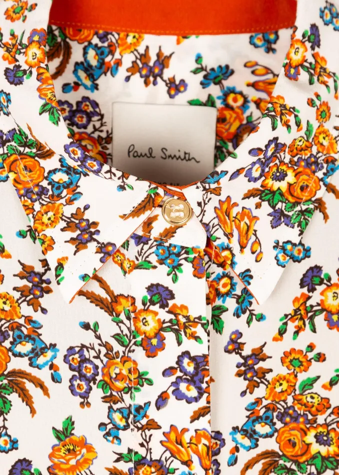 Paul Smith Shirts Womens Cream 039Mabel Floral039 Print Silk Shirt Cream
