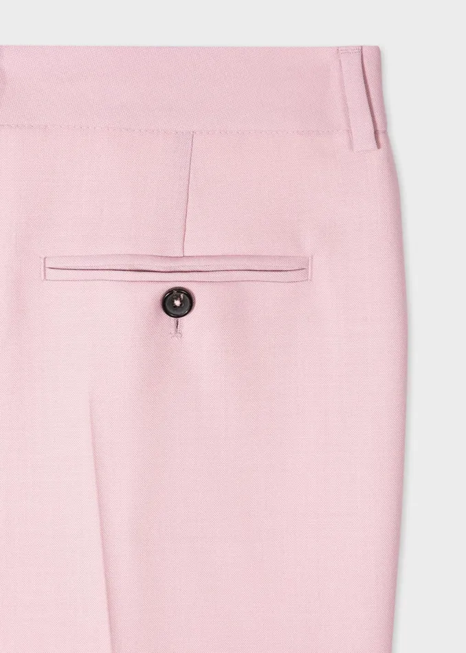 Paul Smith Suits Womens ClassicFit Light Pink WoolHopsack Trousers Pink