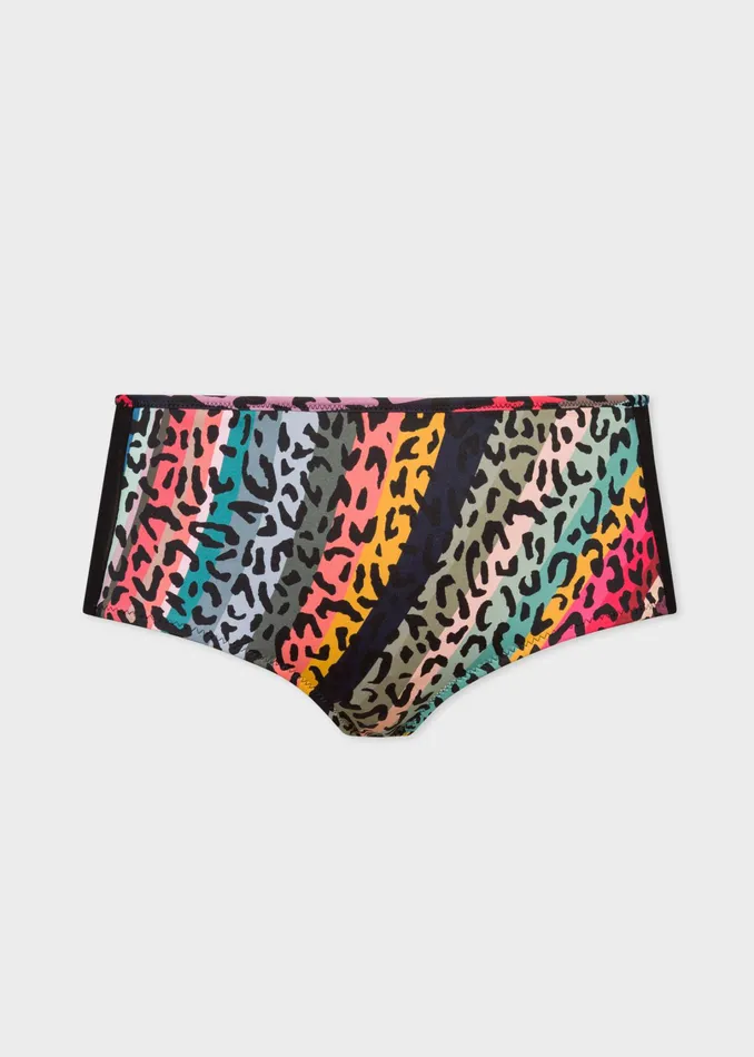 Paul Smith Swimwear Womens Leopard and Swirl039 Print HighWaisted Bikini Bottoms With Mesh Side Panels Swirl Paul Smith Swimwear Womens Leopard and Swirl039 Print HighWaisted Bikini Bottoms With Mesh Side Panels Swirl