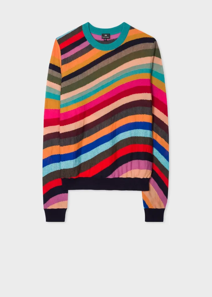 Paul Smith Tops Womens Swirl039 Intarsia Merino Wool Sweater Swirl