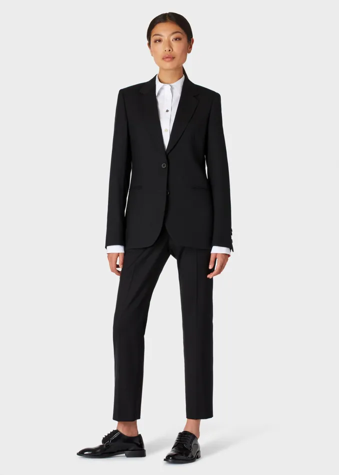 Paul Smith Trousers Womens A Suit To Travel In 8211 Black SlimFit Wool Trousers Black
