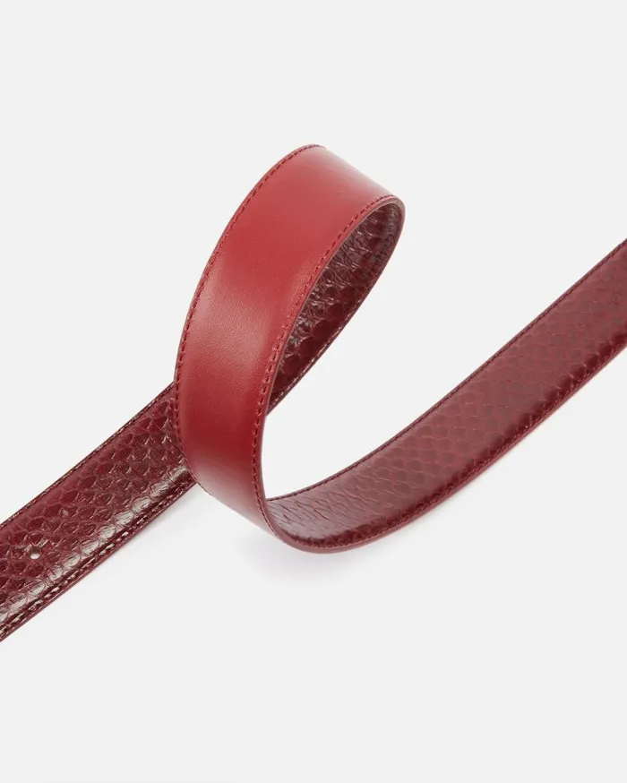 Pinko 3cm Glossy Python Leather BeltGalleria Cordovan Tanold Silver Women Belts