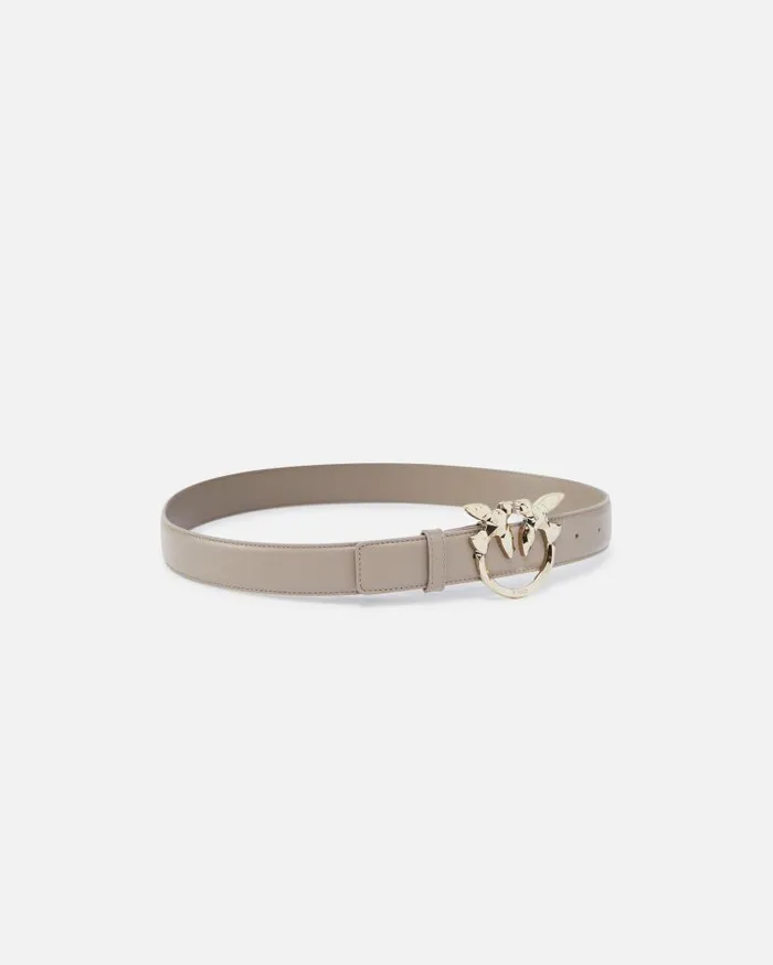 Pinko 3cm Leather Belt With Bird BuckleGalleria Lit Ashlightgold Women Belts