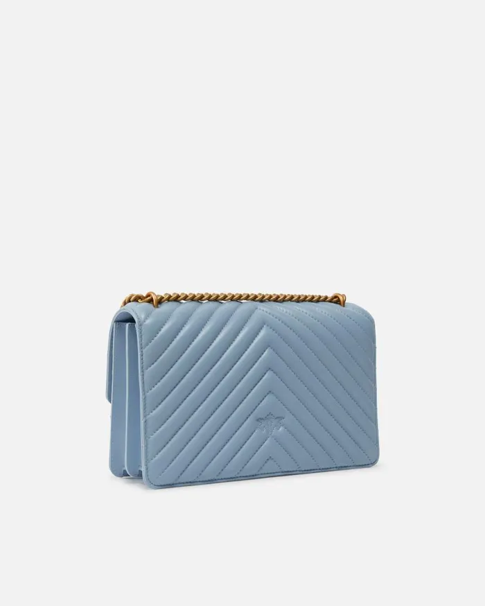 Pinko Classic LoveBag One Chevron Lightblueantique Gold Women Shoulder Bags