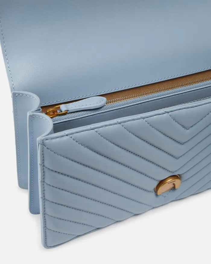 Pinko Classic LoveBag One Chevron Lightblueantique Gold Women Shoulder Bags