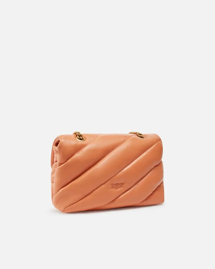 Pinko Classic Love Bag Puff Maxi Quilt Brandy Orangeantiquegold Women Shoulder Bags