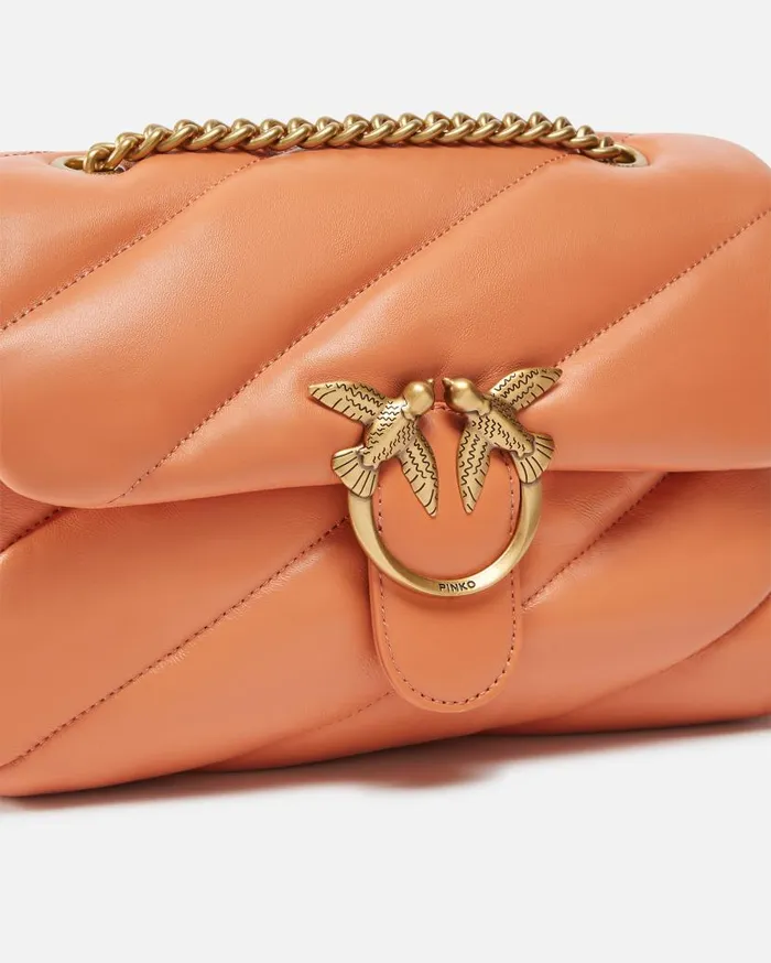 Pinko Classic Love Bag Puff Maxi Quilt Brandy Orangeantiquegold Women Shoulder Bags