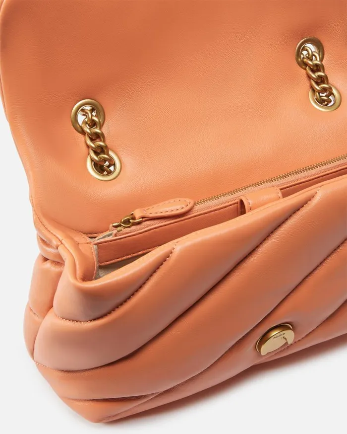Pinko Classic Love Bag Puff Maxi Quilt Brandy Orangeantiquegold Women Shoulder Bags