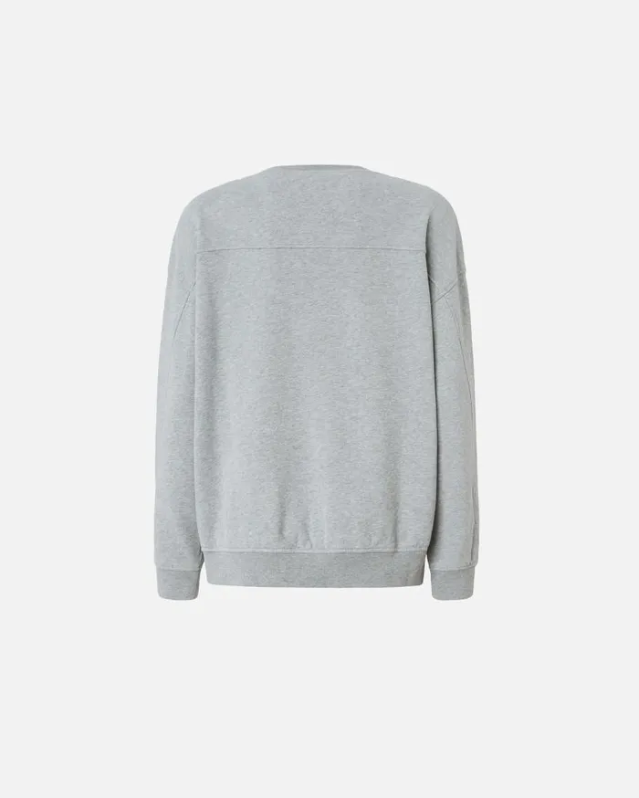 Pinko Crewneck Sweatshirt With Embroidered Logo Drizzle Grey Women Sweatshirts
