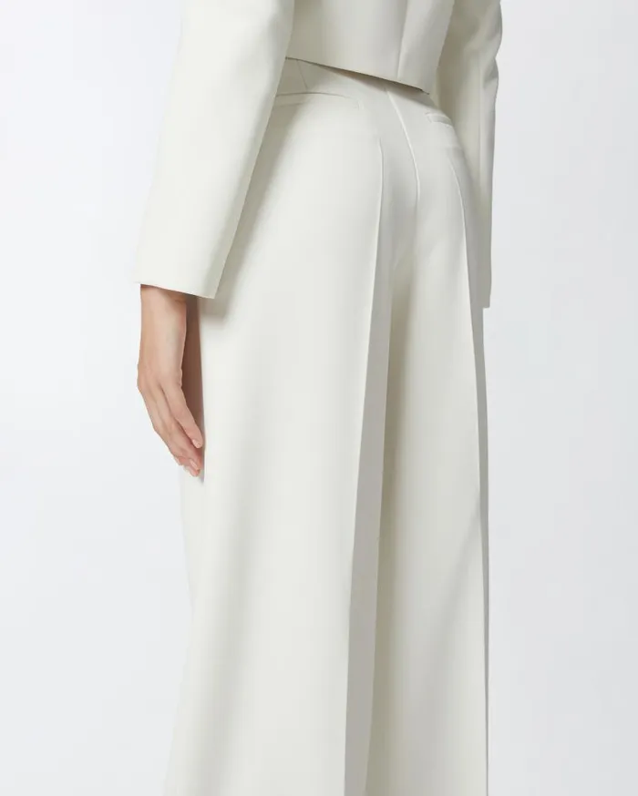 Pinko Elegant Palazzo Trousers In Crepe Lily White Women Trousers