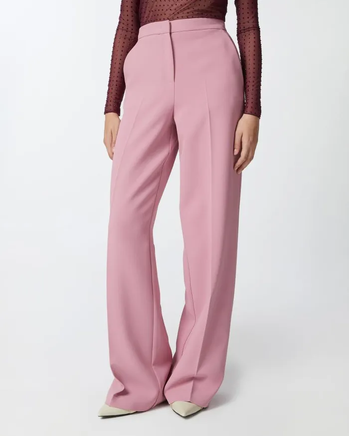 Pinko Elegant Palazzo Trousers In Crepe Pinkpolignac Women Trousers