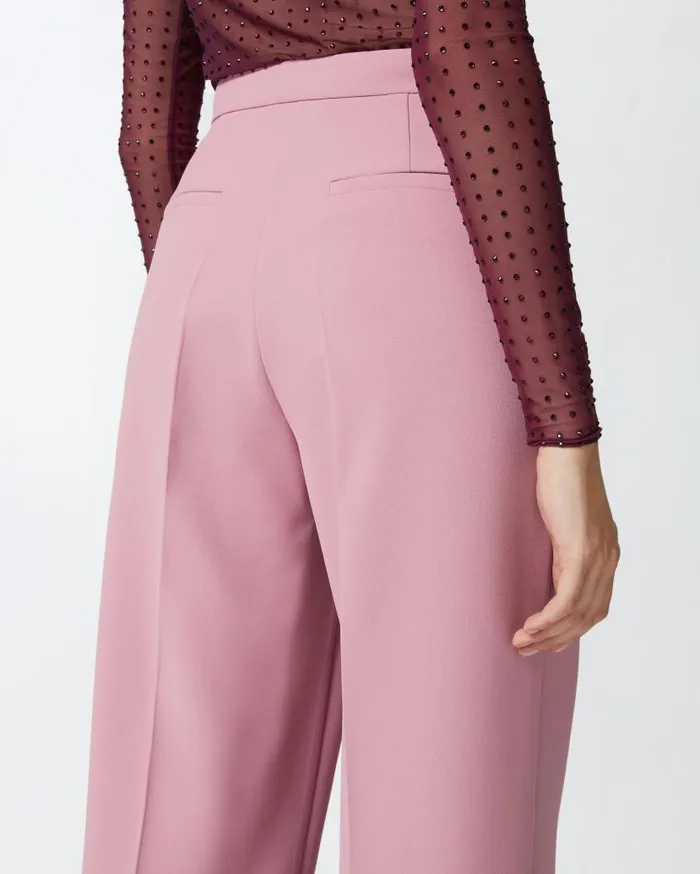 Pinko Elegant Palazzo Trousers In Crepe Pinkpolignac Women Trousers