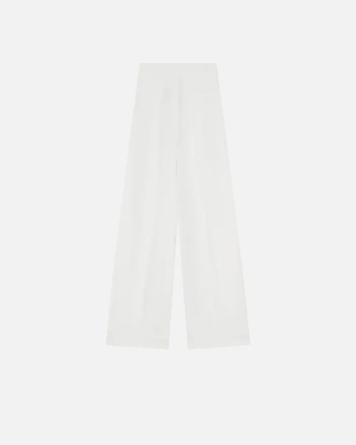 Pinko Elegant Trousers With Shiny Side Band Snow White Women Trousers